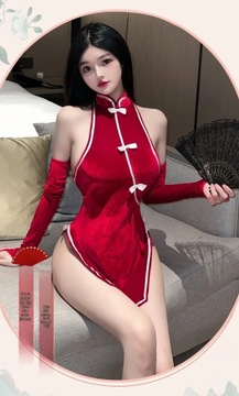 Sexy Cheongsam Open Back Dress Design Sense Pure D