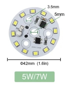 Светодиодная панель круглая - 5Вт - 230В - холодный белый свет