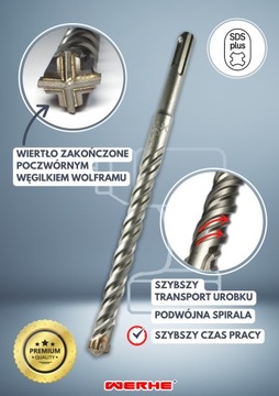 WERHE Сверла по бетону SDS + 6,8,10,12,14х210 мм