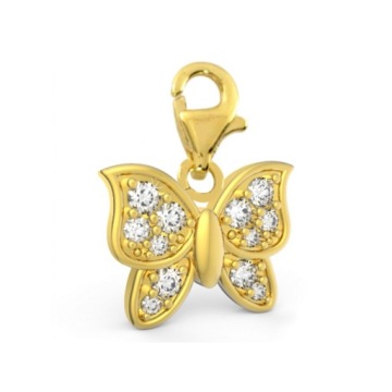 ЗОЛОТЫЕ ПОДВЕСКИ БАБОЧКА БАБОЧКА НАСЕКОМОЕ ЦИРКОНИЙ ЗОЛОТО 585 пробы