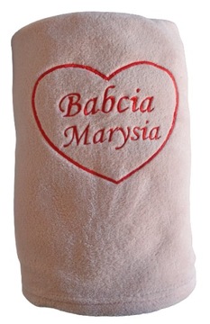 koc z haftem prezent 130x160 dzień babci dziadka