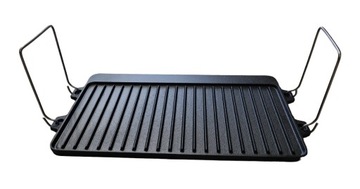 ЧУГУННАЯ Плита, двухсторонняя решетка для гриля, камина, сковорода-гриль, 44х24 см