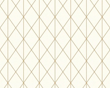 TAPETA ZŁOTE ROMBY KREMOWY GLAMOUR ART DECO