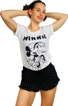 Piżama Damska Myszka Minnie Minnie Mause Miki T-shirt Disney L