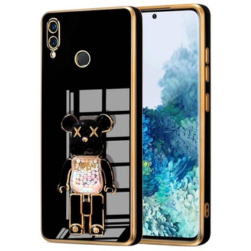 ETUI GLAMOUR DO HONOR 8X BEAR UCHWYT PODSTAWKA MIŚ SILIKON CASE 6D + SZKŁO
