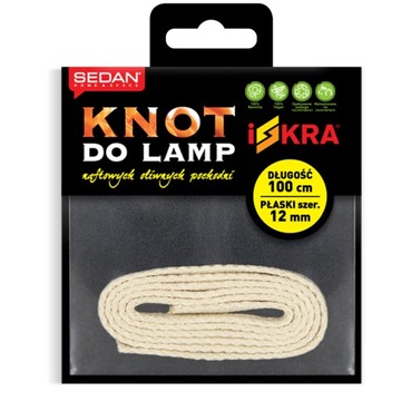 KNOT do lamp naftowych świec pochodni fi12mm 100cm