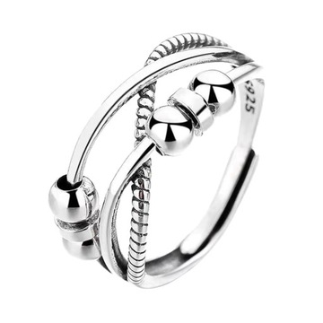 Pierścień niepokoju Fidget Bead Ring Regulowany pierścień