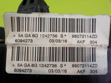 PEUGEOT 308 II AIRBAG ULOŽENÍ ŘIDIČE 98072114ZD