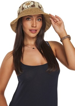 Шляпа-ведро ECO STRAW с цветами