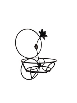 Металлическая настенная подставка для цветов с розой