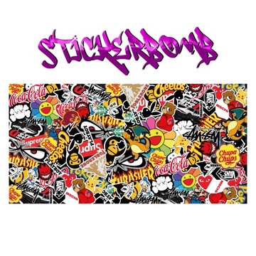 STICKERBOMB złączona 100x50cm 1x tapeta