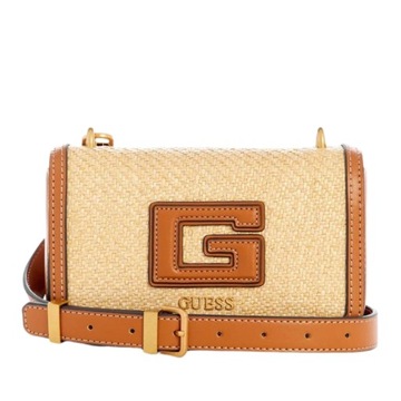 GUESS Beżowa torebka Status Mini Xbody