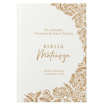 BIBLIA Prezent Komunia PERSONALIZACJA Nadruk Imię