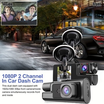 3-канальный автомобильный видеорегистратор для видеорегистратора заднего вида с передней камерой автомобиля