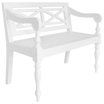 ŁAWKA BATAVIA 98CM DREWNO MAHONIOWE BIAŁA