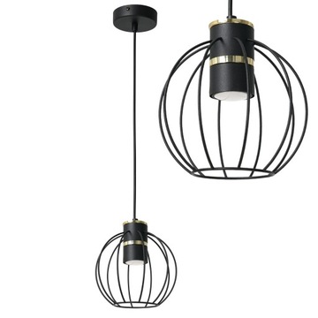 LAMPA WISZĄCA LOFTOWA METAL KULA DRUCIANA GU10 LED
