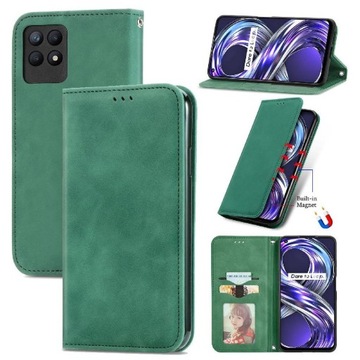 Sprawa Dla Realme 8i Zamek Błyskawiczny Skórzany Futerał Portfel Smycz
