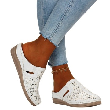 DAMSKIE KLAPKI SZYTE PROFILOWANE LEKKIE WYGODNE