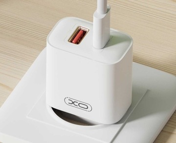 НАБОР | БЫСТРОЕ СЕТЕВОЕ ЗАРЯДНОЕ УСТРОЙСТВО PD TYPE-C | QC3.0 USB + КАБЕЛЬ ТИПА C 60 Вт