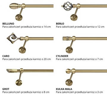 Карниз для штор 100 см 16 мм одинарный без лягушек, золотой