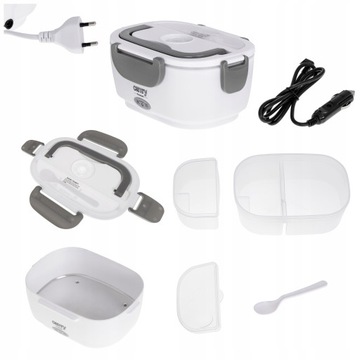 LUNCH BOX ELEKTRYCZNY PODGRZEWANY POJEMNIK ŚNIADANIÓWKA 2 KOMORY 230/12V