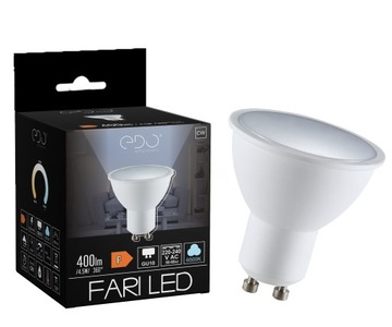 Żarówka LED GU10 4,5W 6500K zimna 120' 400lm EDO