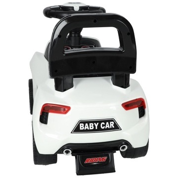 RIDE ON PUSH CAR АВТОМОБИЛЬ ДЛЯ ДЕТЕЙ ЗВУКОВАЯ ПОДСВЕТКА БЕЛАЯ