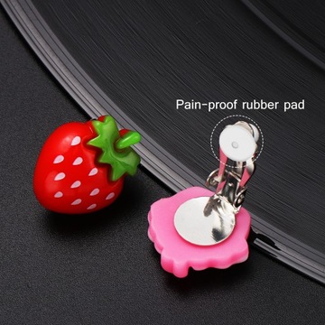 Мультяшные зажимы для ушей, серьги с фруктами для девочек