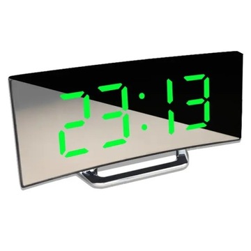 ZEGAR BUDZIK NOWOCZESNY CYFROWY ELEKTRONICZNY LED TERMOMETR LUSTRZANY ALARM