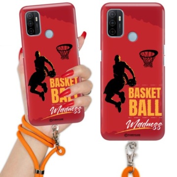 Pouzdro Quick Oranžová šňůrka na vodítko Oppo A53 Basketbal Basketball Vzory