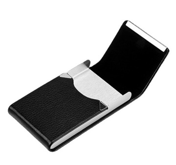 Визитница Черный кожаный футляр для визиток