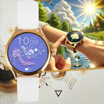 SMARTWATCH DAMSKI ZEGAREK PL MENU POWIADOMIENIA ROZMOWY SMART WATCH 3 PASKI