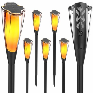 Lampa Solarna LED LATARNIA POCHODNIA WBIJANA Płomień Ogień 65cm PREMIUM