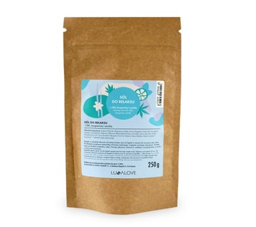 LULLALOVE SÓL EPSOM DO KĄPIELI do relaksu z CBD, bergamotą i wanilią, 250g