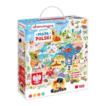 Czuczu Puzzle Obserwacyjne MAPA POLSKI 5+ Czu Czu
