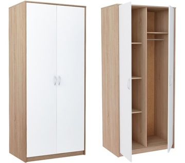 SZAFA dwudrzwiowa GARDEROBA SZ05 SONOMA-BIAŁY