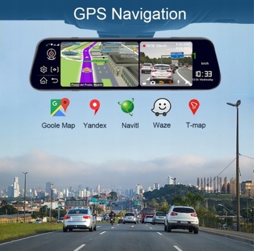 Автомобильное зеркало заднего вида, видео GPS-навигация