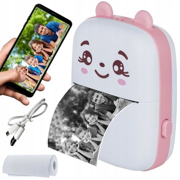 DRUKUŚ CAT ТЕРМОПРИНТЕР МИНИ ПОРТАТИВНЫЙ ПРИНТЕР +1 РУЛОН БУМАГИ