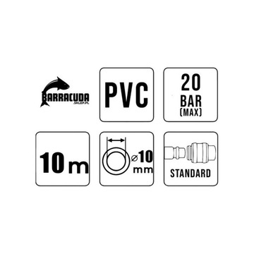 Пневматический шланг ПВХ для компрессора 10 м, сечение 10х17мм, быстроразъемные соединения ЕВРО.
