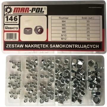 НАБОР САМОСТОРЯЩИХСЯ ГАЙОК, 146 ШТ.