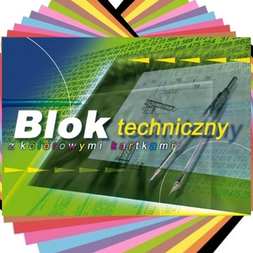 BLOK TECHNICZNY KOLOROWY KRESKA A4 10K Z KOLOROWYMI KARTKAMI KRESKA