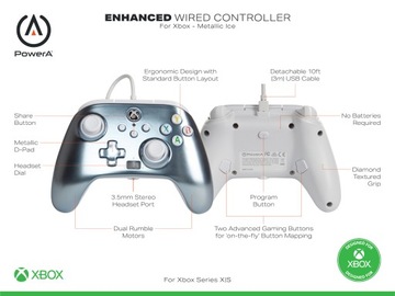 Проводная панель PowerA для Xbox Series X|S|One, металлик