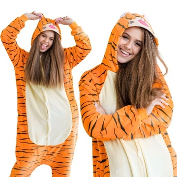 Piżama Onesie Kigurumi Kostium Przebranie Tygrys L: 165 - 175cm