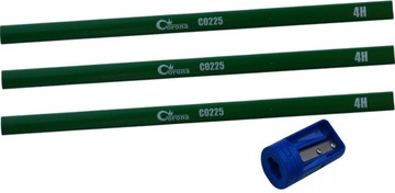 3x OŁÓWEK KAMIENIARSKI 25 TEMPERÓWKA STRUGACZKA 4H