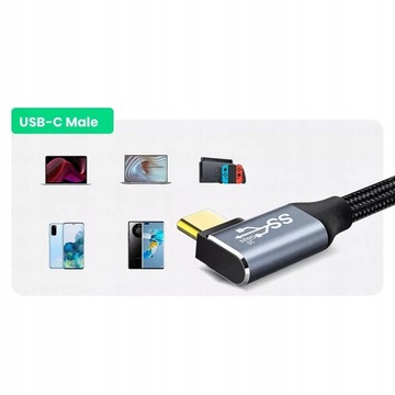 USB-C USB 3.1 Тип кабеля C Угловой быстрый заряд 10 Гбит / с Wirway WW331315 1,5 млн.