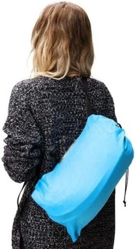 NADMUCHIWANA ROZKŁADANA SOFA LAZY BAG AIR NA PLAŻE FOTEL MATERAC LEŻAK BLUE