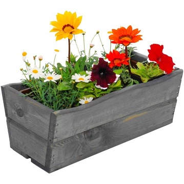 SKRZYNKA BALKONOWA NA KWIATY OGRÓD DREWNIANA 44 CM