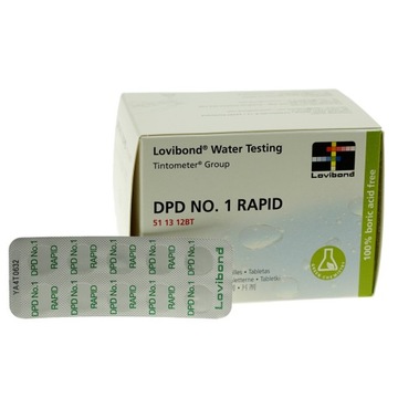 Tabletki CL-DPD1 Rapid do pomiaru chloru LOVIBOND 1 listek( tester ręczny)