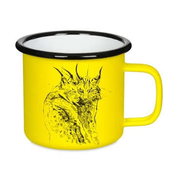 Эмалированная кружка в стиле ретро - Rysie - ЖЕЛТАЯ