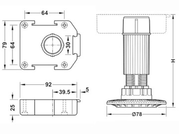 100 x AsciLo Hafele Регулируемая мебель нога + головка H100 Сильная черная
